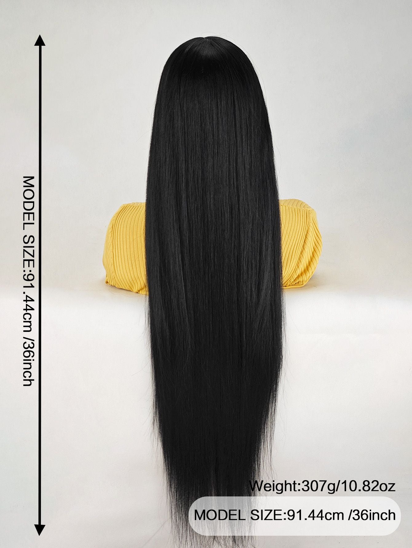 36 Inch Yaki Straight Lace FrontSynthetic Wig with Middle Parting andBaby Hair for Women