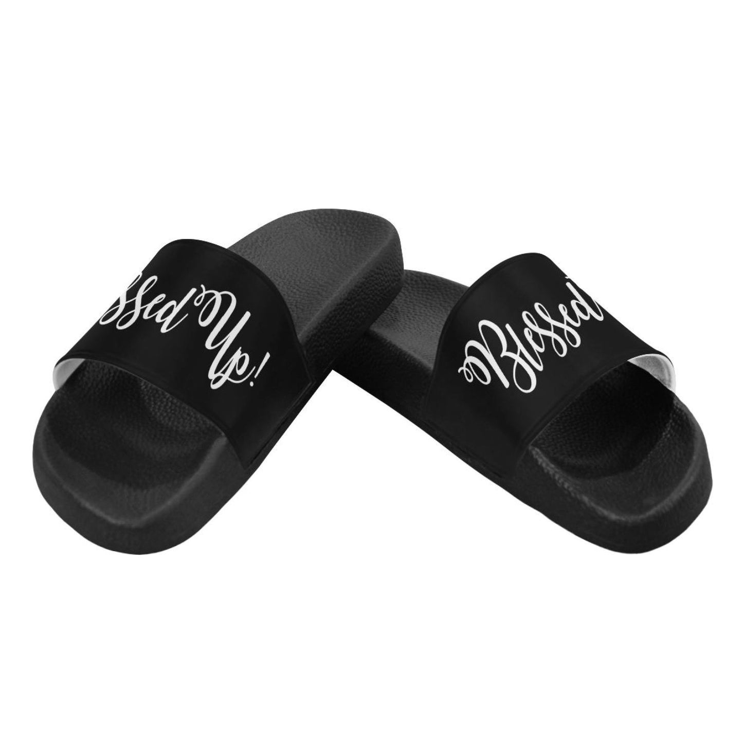 Flip-Flop Sandals, Blessed Up Graphic Style Womens Slides