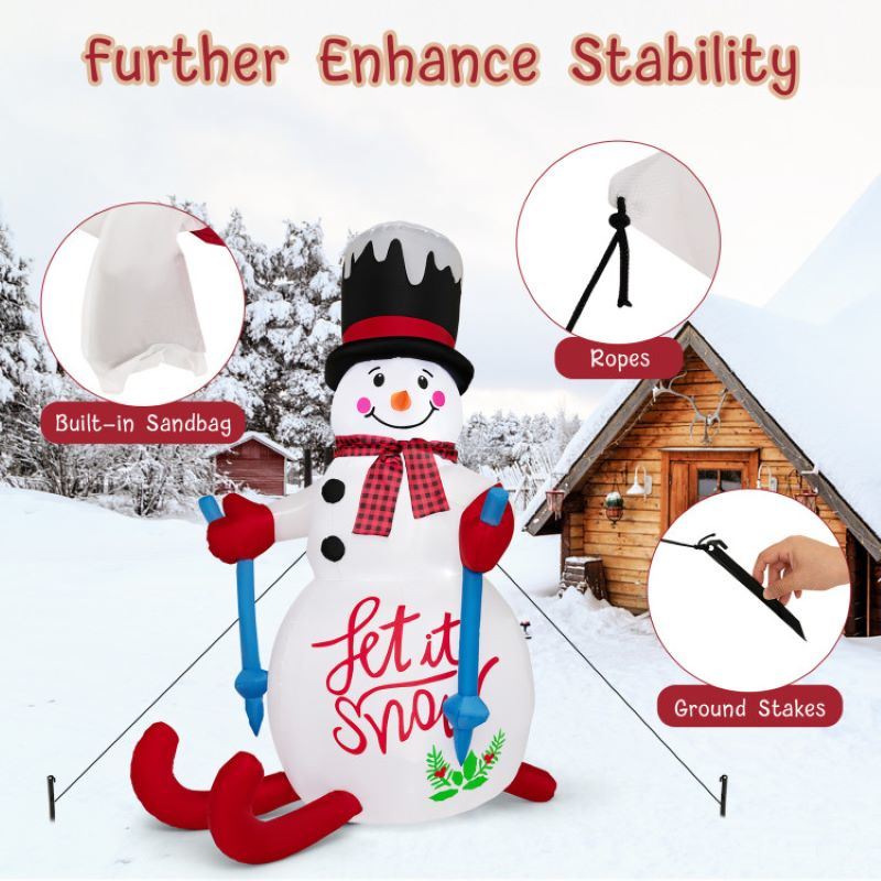 Christmas Decoration Inflatable Cute Snowman with LED Lights