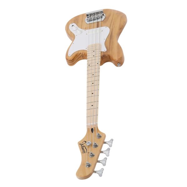 [Do Not Sell on Amazon] Glarry 4 String 30in Short Scale Thin Body GB Electric Bass Guitar with Bag Strap Connector Wrench Tool Burlywood