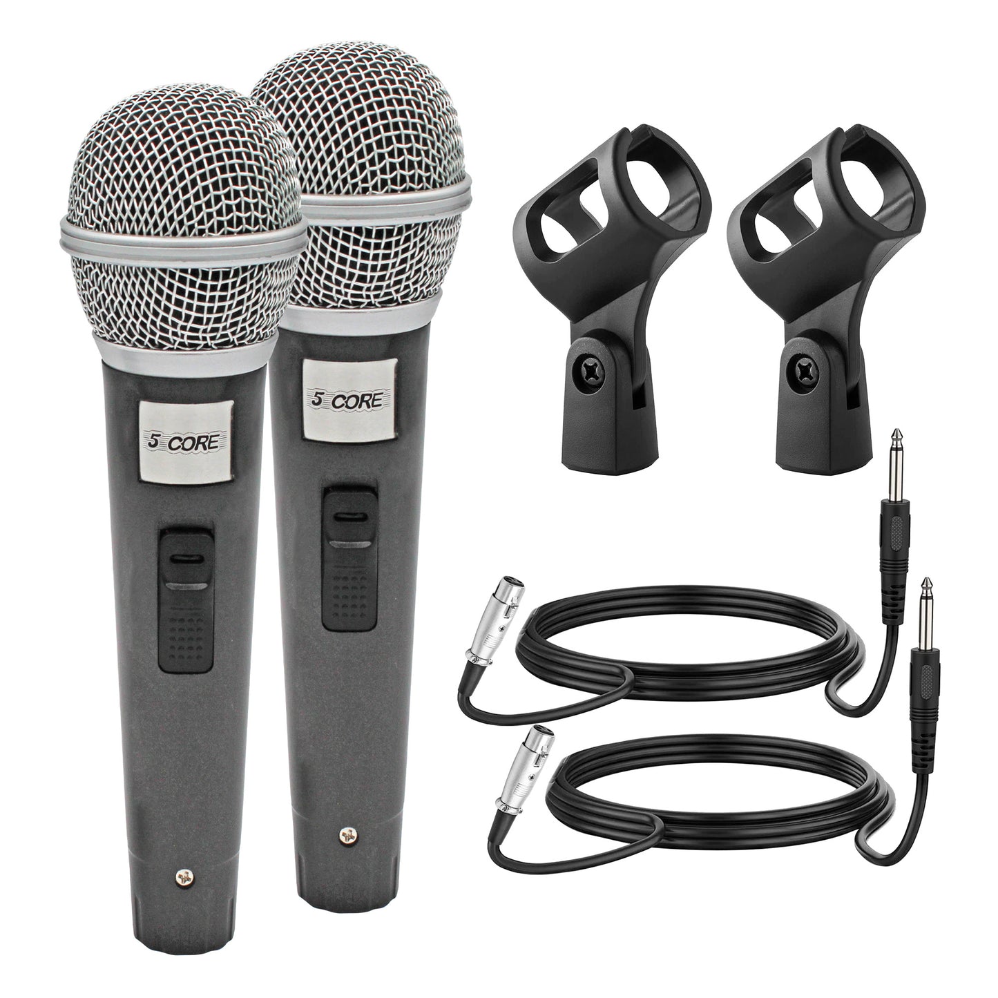 5 Core Microphone XLR Dynamic Mic Karaoke Singing Handheld Microfono Wired Professional Unidirectional 1/4 Plug In Cord Connection for Vocal DJ Music - PM 18