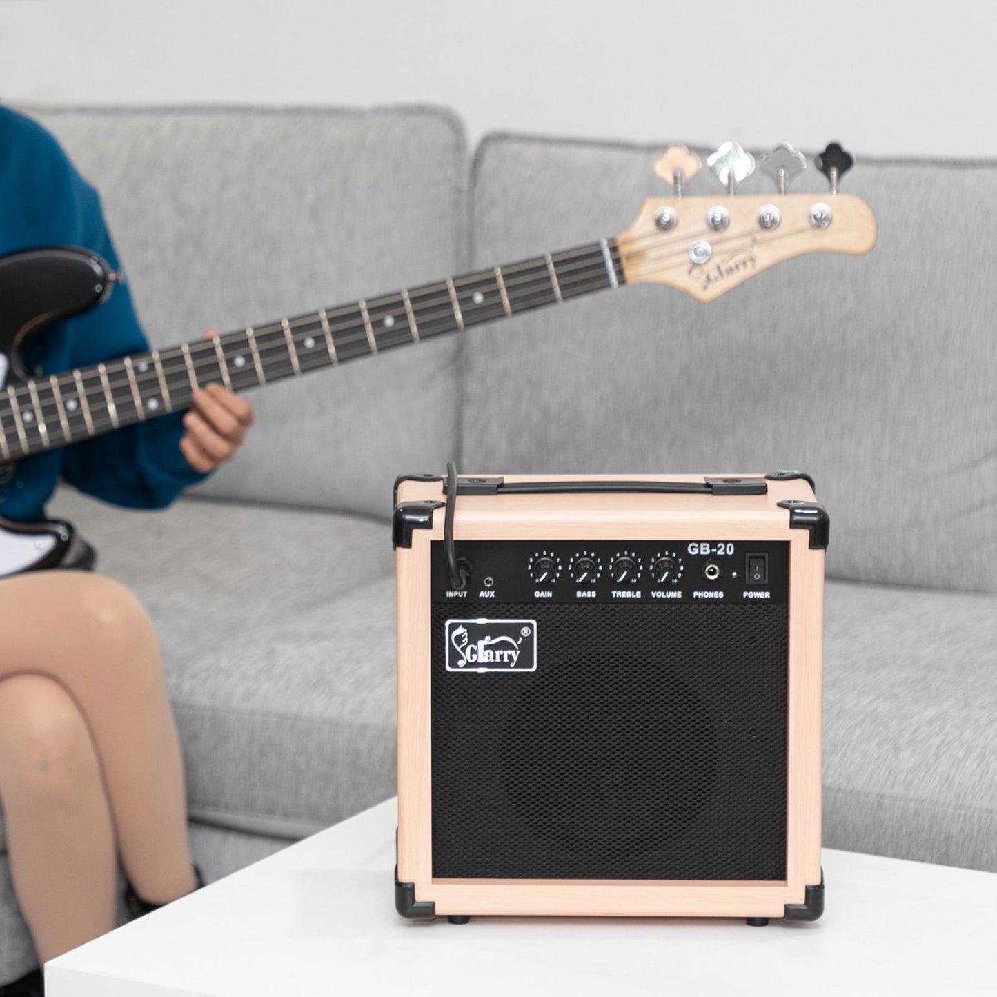 [Do Not Sell on Amazon]Glarry 20W GB-20 Electric Bass Guitar Amplifier Natural Color