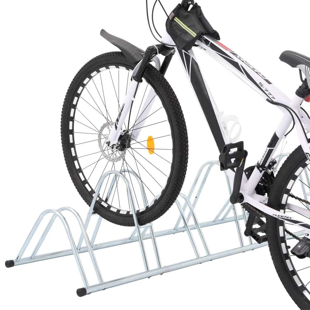 Bicycle Stand for 6 Bikes Floor Freestanding Galvanized Steel