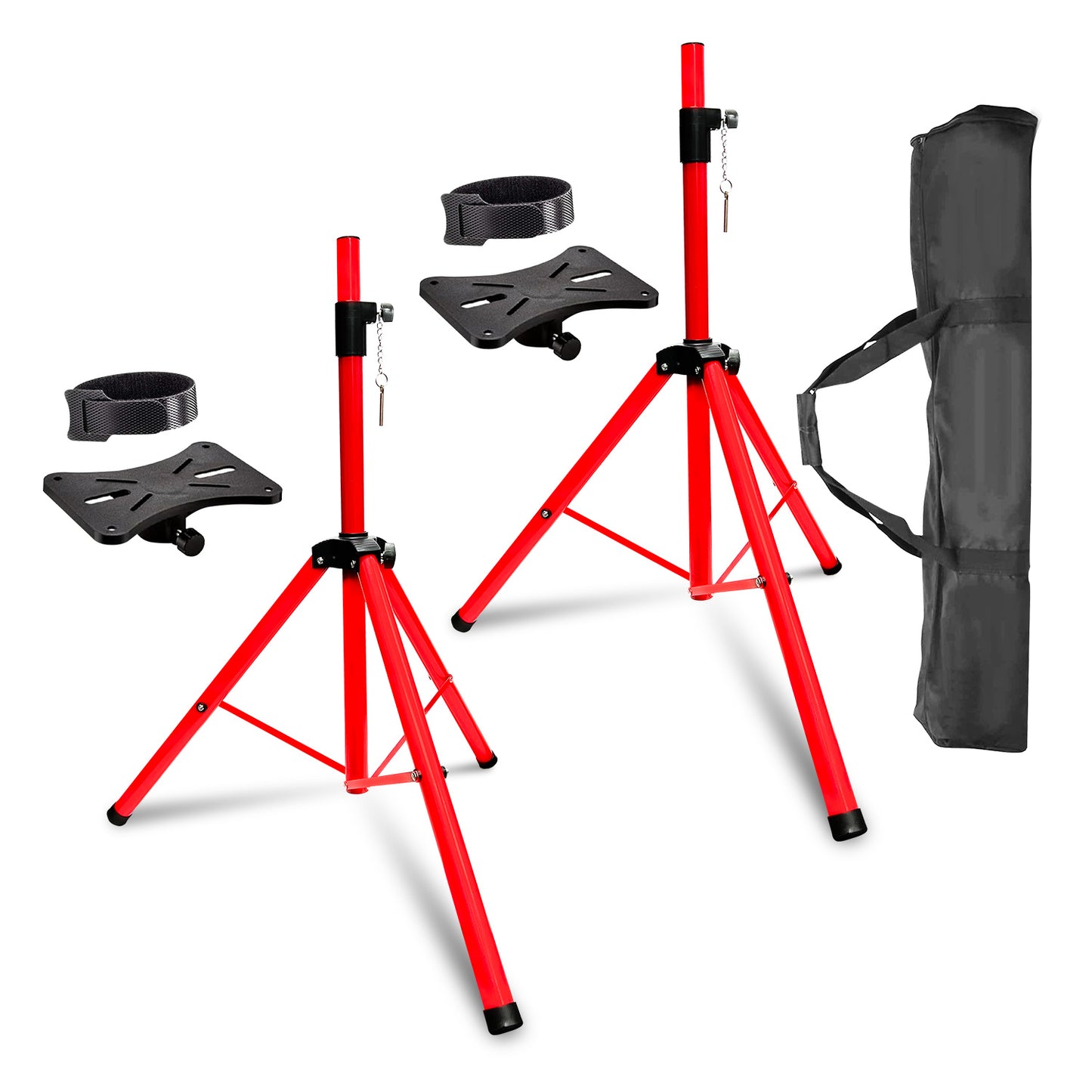 5 Core Speaker Stand Tripod Floor Heavy Duty Adjustable Up to 72 Inch DJ Studio Monitor Stands Pole Mount  - SS HD RED BAG