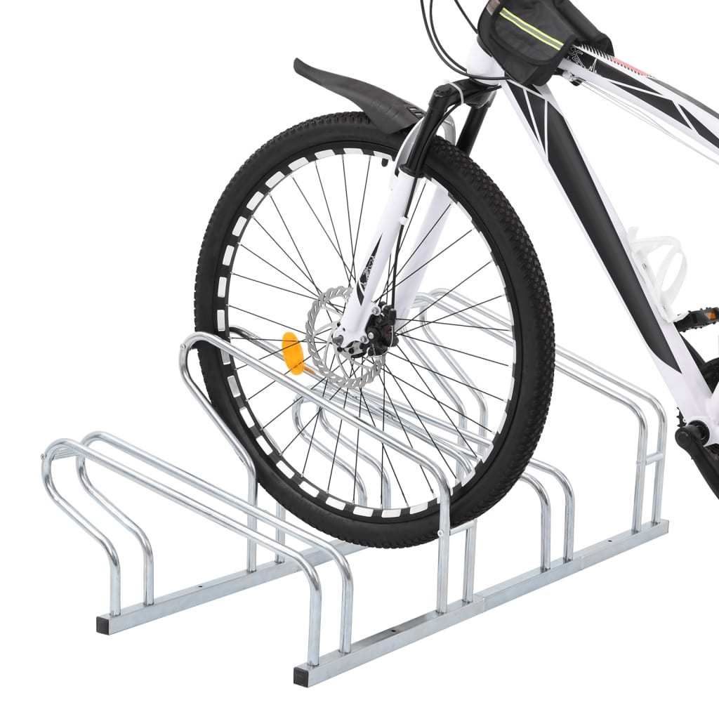 Bicycle Stand for 4 Bikes Floor Freestanding Galvanized Steel