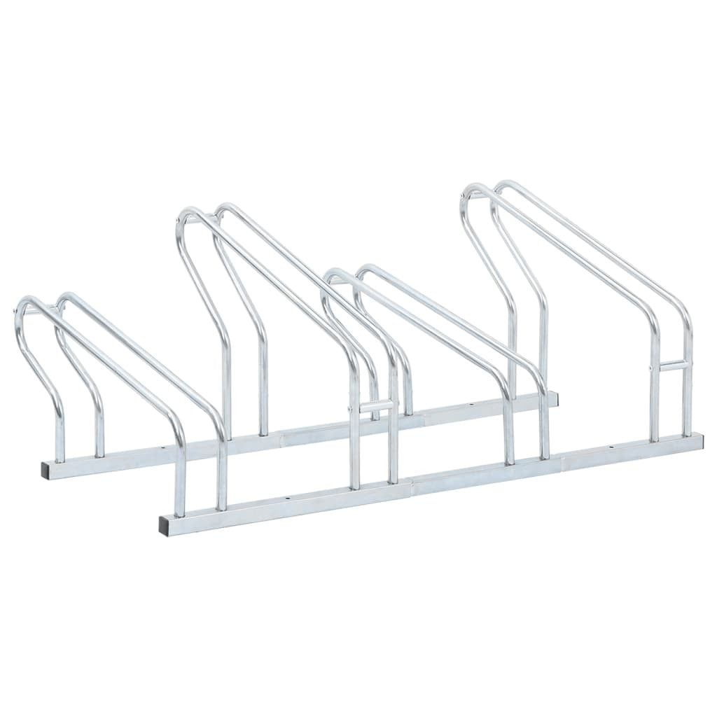 Bicycle Stand for 4 Bikes Floor Freestanding Galvanized Steel