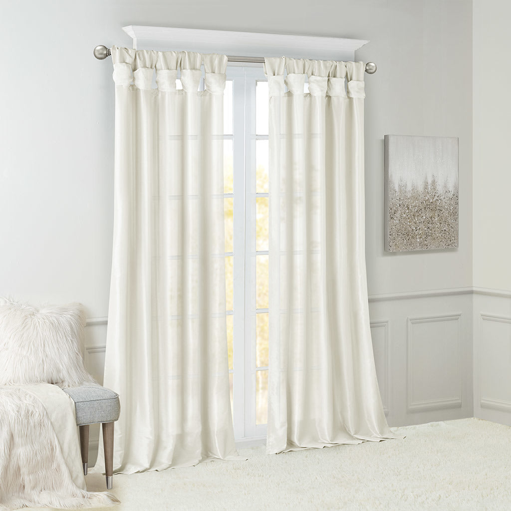 Twist Tab Lined Window Curtain Panel