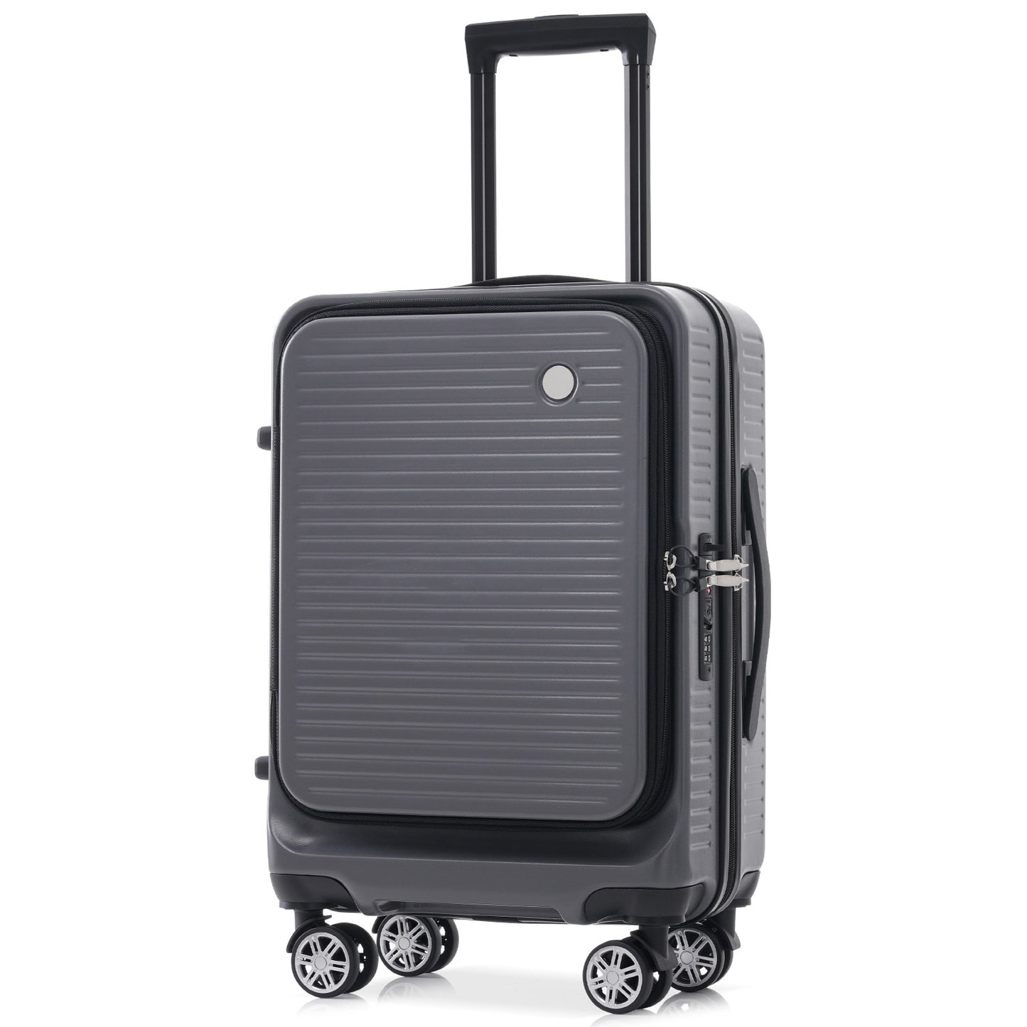 Carry-on Luggage 20 Inch Front Open Luggage Lightweight Suitcase with Front Pocket and USB Port, 1 Portable Carrying Case