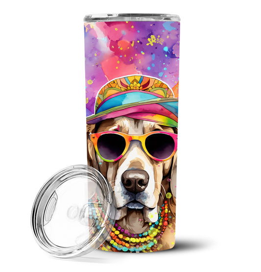 Weimaraner Hippie Dawg Stainless Steel Skinny Tumbler Vacuum Double Walled Reusable Insulated Tumbler Travel Cup for Coffee Cocktails Gift with Lid, 20 oz