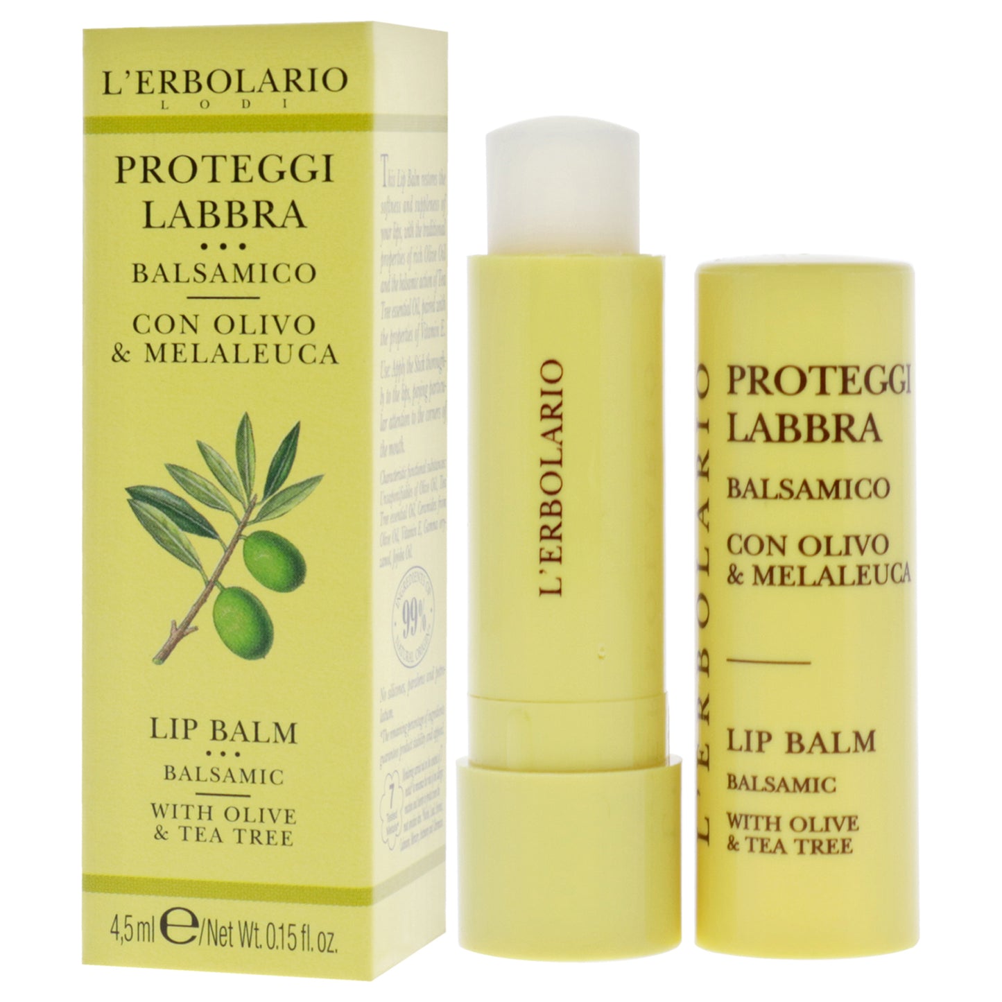 Lip Balm - Olive and Tea Tree by LErbolario for Unisex - 0.15 oz Lip Balm