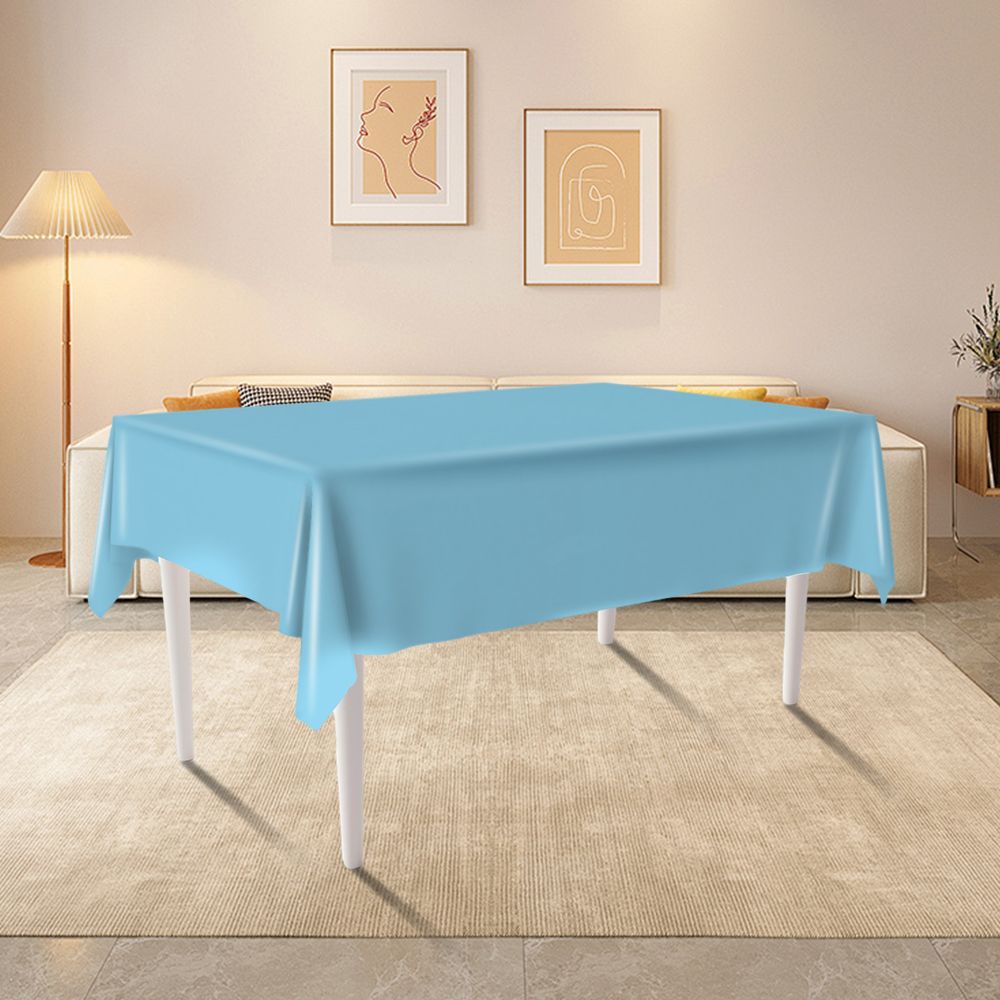 12 Pack Light Blue Tablecloths Disposable Tablecloths Light Blue Table Cloths for Parties Birthdays Graduations Restaurants Weddings Picnics137*274cm