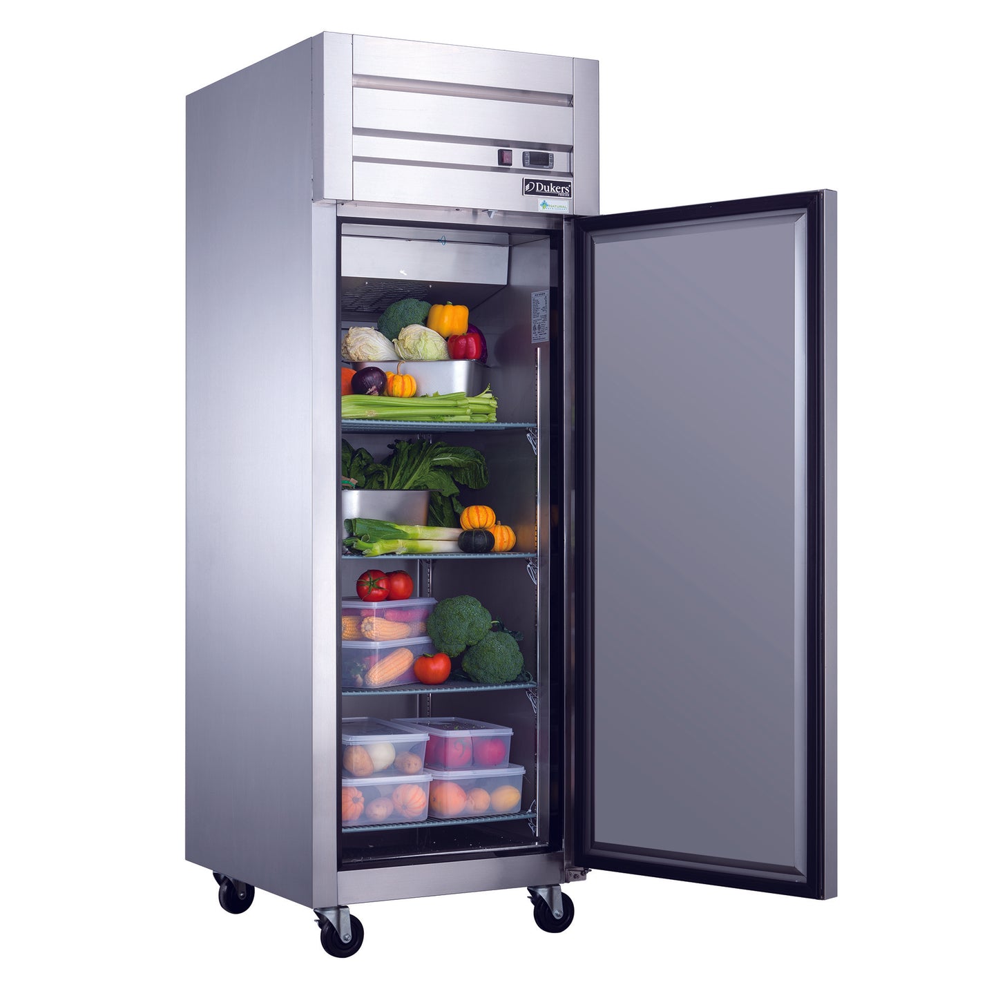 Dukers Commercial Single Door Upright Reach-in Refrigerator in Stainless Steel 18.31cu.ft.