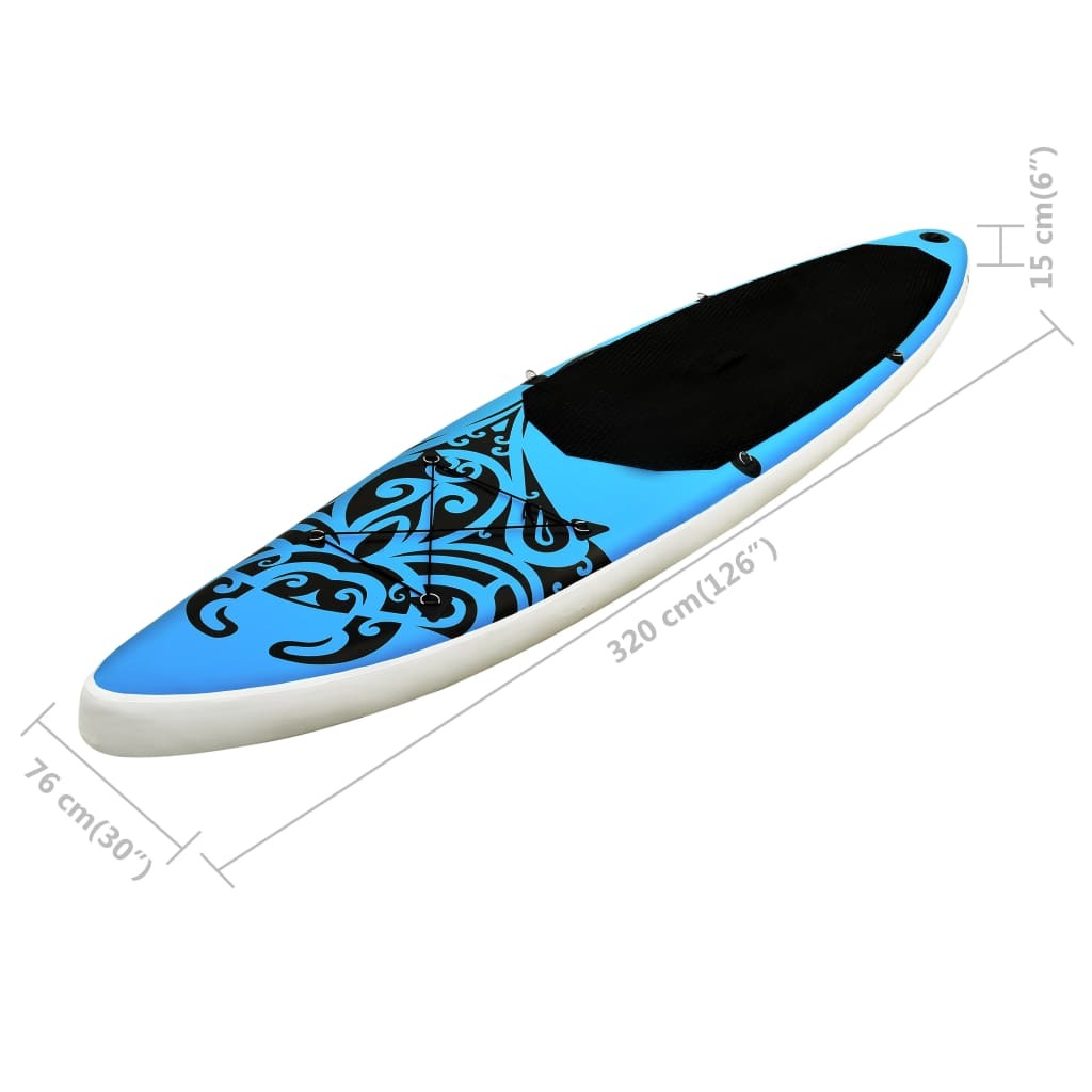 Inflatable Stand Up Paddleboard Set 126"x29.9"x5.9" Blue