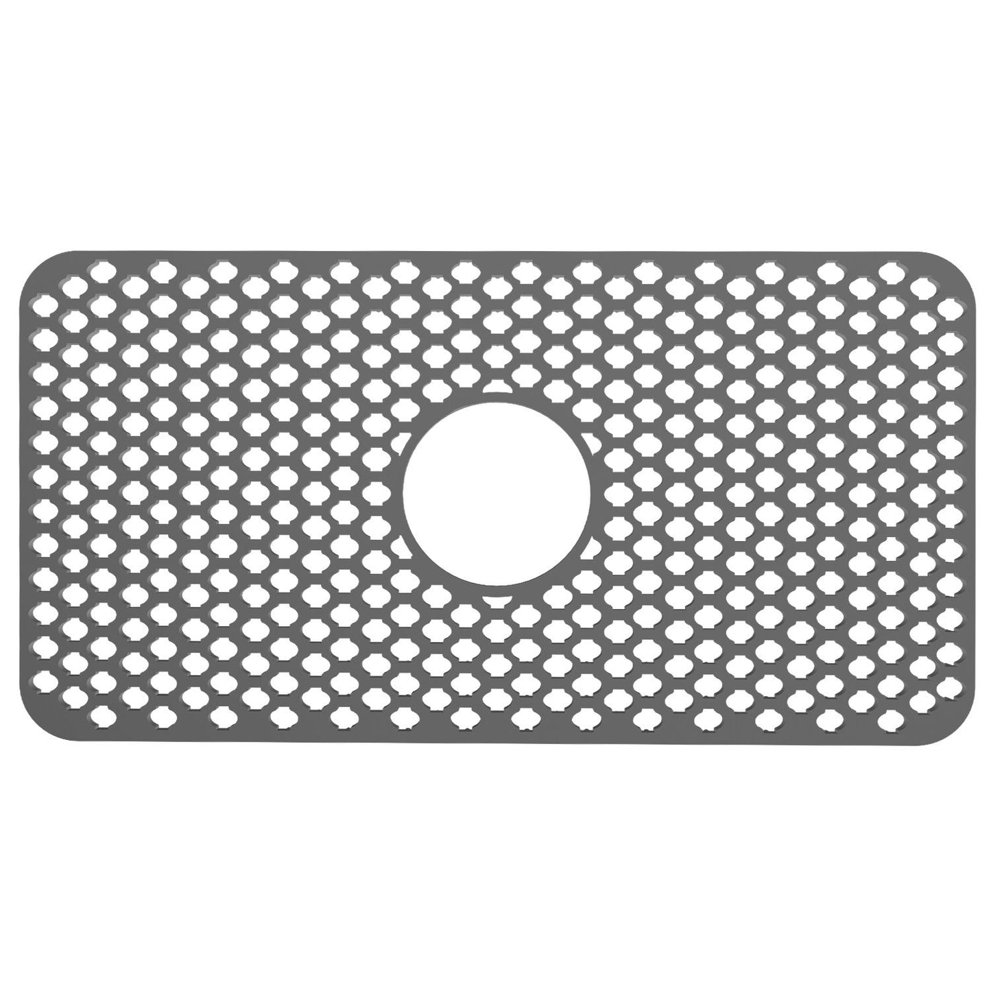 Silicone Grid Sink Mat with Central Drain Hole Non-Slip Kitchen Stainless Steel Sink Protector