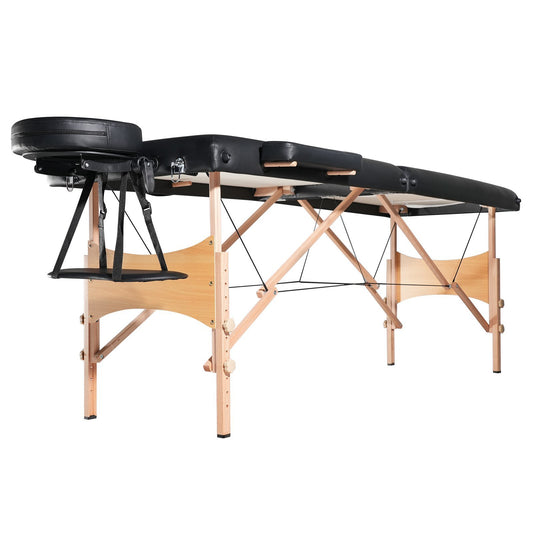 VEVOR Portable Massage Table 24" W, 2 Folding Lightweight Massage Table, 8-Level Height Adjustable Salon Tattoo Bed, Spa Table with Headrest, Armrests, Hand Pallet & Carrying Bag, 600LBS