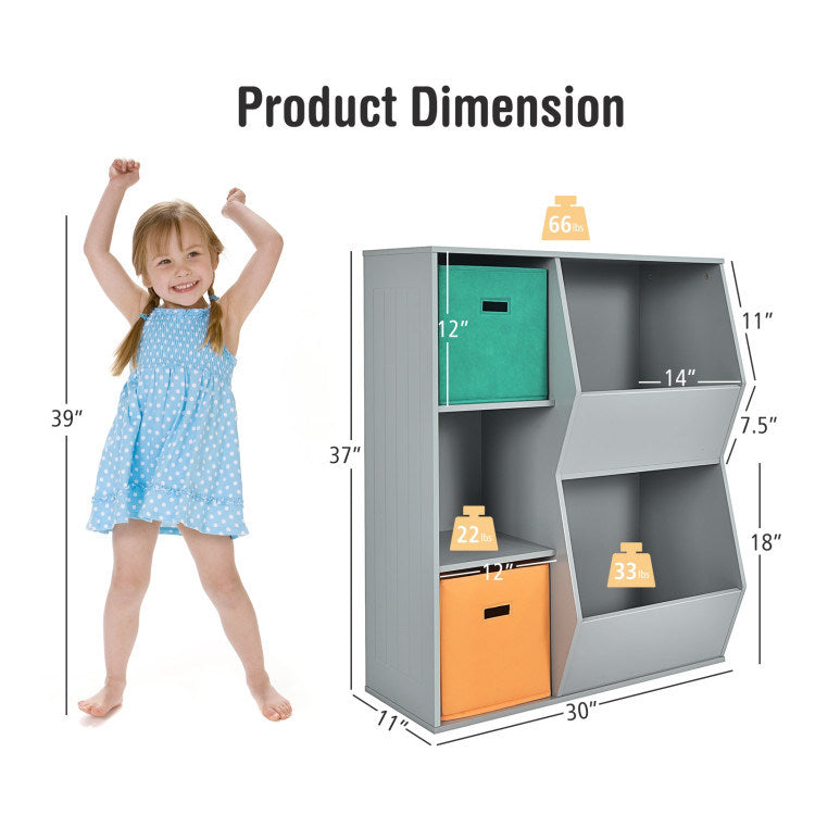 Kids Toy Storage Cabinet Shelf Organizer