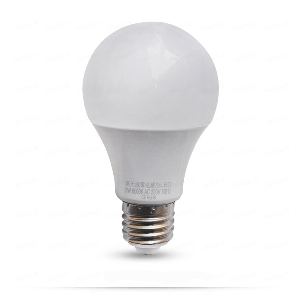 LED LIGHT BULB W/ RADAR MOTION SENSOR 180 Deg 5w/50 Watts