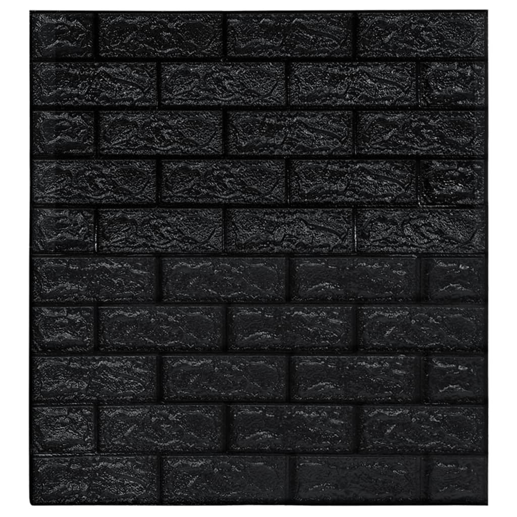 3D Wallpaper Bricks Self-adhesive 10 pcs Black