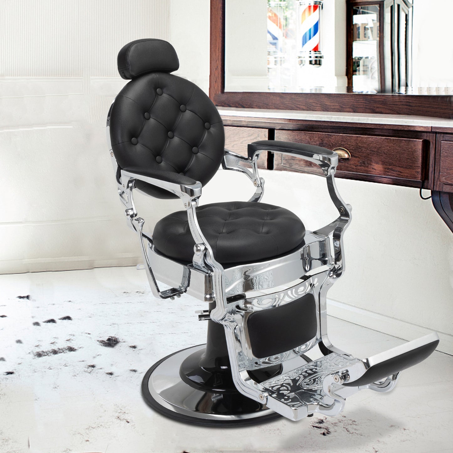 Vintage Barber Chair;  Heavy Duty Hydraulic Salon Chair;  Recline Salon Chair;  Beauty Spa Styling Equipment