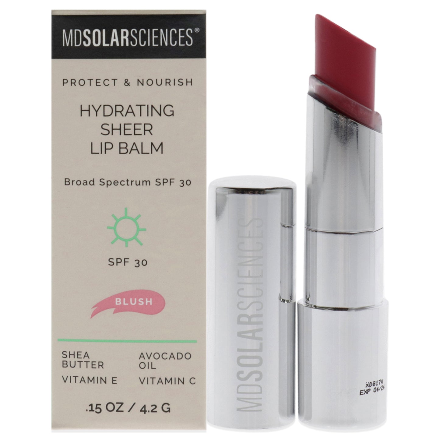 Hydrating Sheer Lip Balm SPF 30 - Blush by MDSolarSciences for Women - 0.15 oz Lip Balm