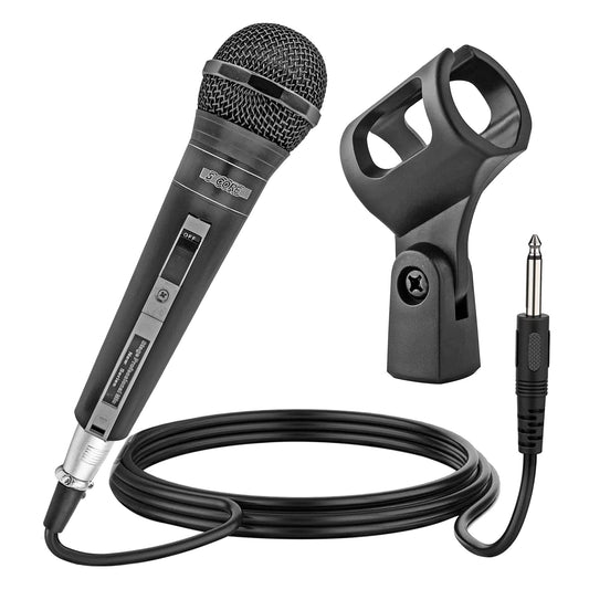 5 Core Microphone XLR Dynamic Mic Karaoke Singing Handheld Microfono Wired Professional Unidirectional 1/4 Plug In Cord Connection for Vocal DJ Music - PM 757