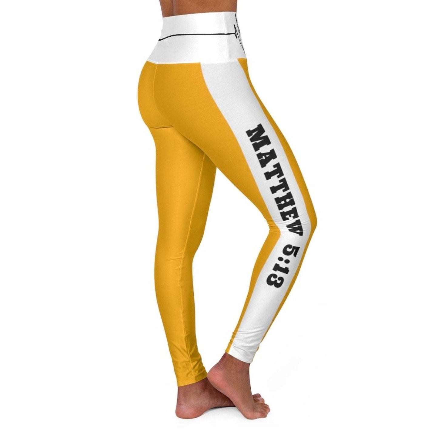 High Waisted Yoga Leggings, Bright Orange Salt Of The Earth Matthew 5:13 Beating Heart Sports Pants