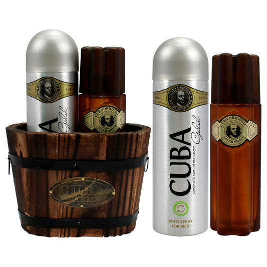 Cuba Gold by Cuba for Men - 2 Pc Gift Set 3.4oz After Shave, 6.7oz Body Spray