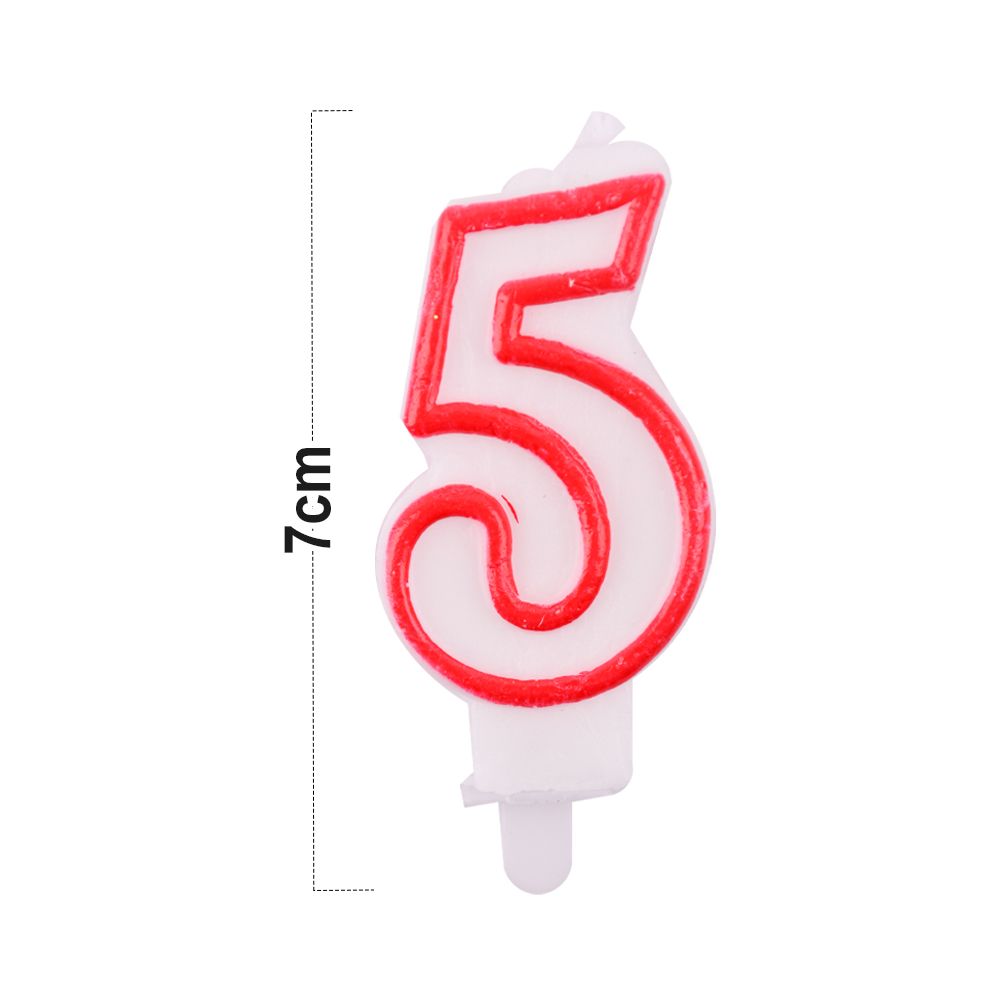 Number 5 Birthday Candle 3D Number Happy Birthday Cake Candles for Birthday Party Wedding Decoration Reunions Theme Party 7cm 24pcs