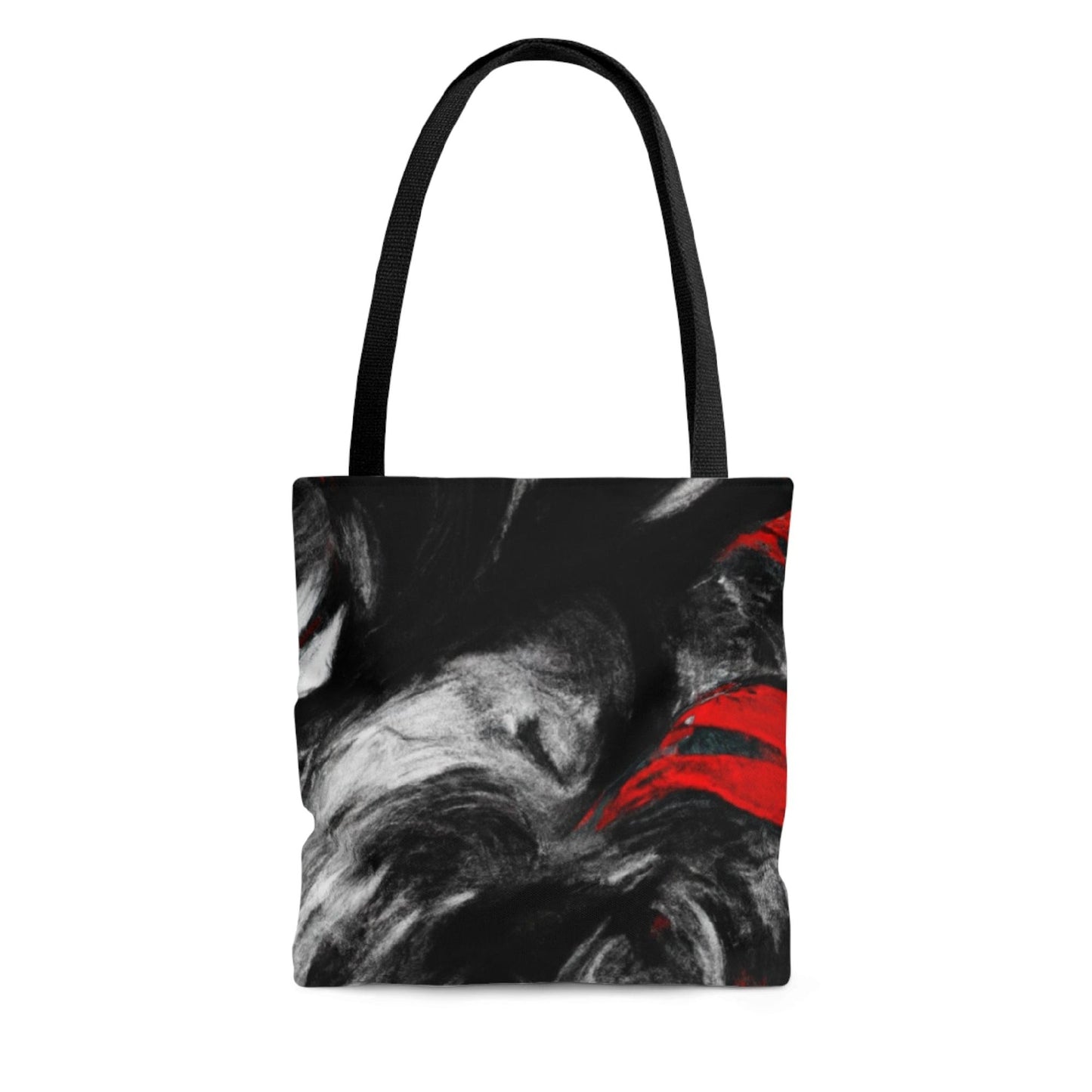 Canvas Tote Bag Decorative Black Red White Abstract Seamless Pattern