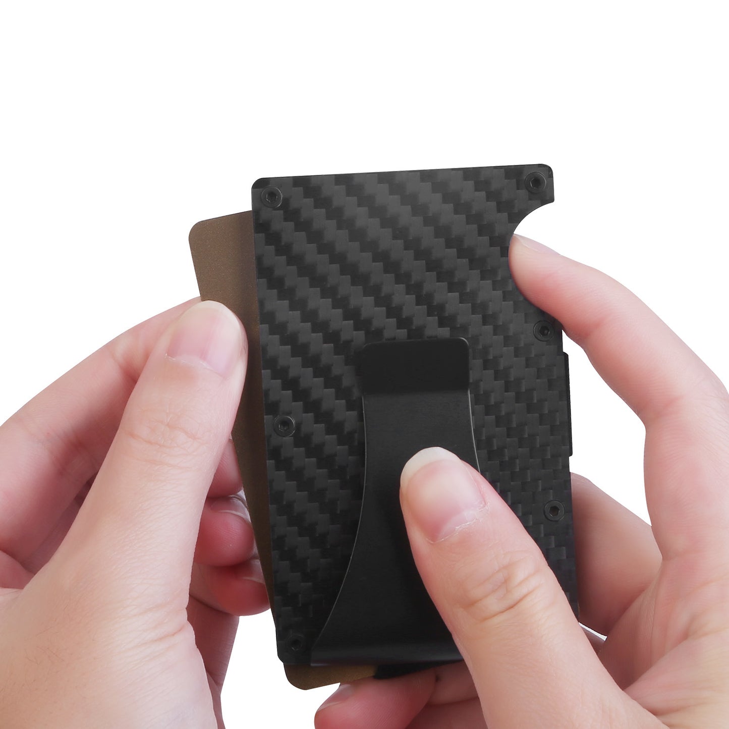 Credit Card Holder Wallet Cash Clip Carbon Fiber for Men Father'S Day Gift