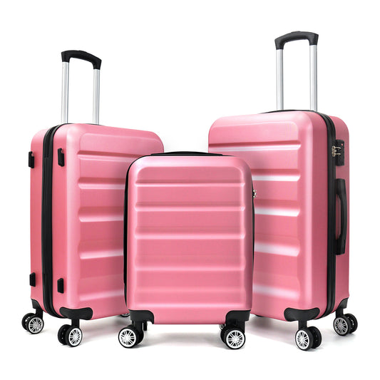 3-Piece Luggage(20inches,24inches,28inches)Featuring 360°Rotating Wheels and TSA Lock ABS Hard Shell yet Practical Design Suitable for both Men and Women