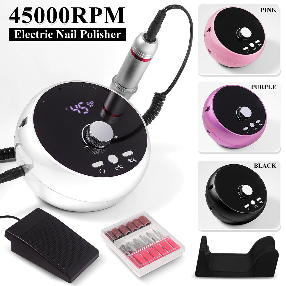 45000RPM Nail Drill Machine Electric Portable Nail Drill Rechargeable Nail Drill Machine for Polishing Gel Nails Suitable for Home Nail Salons