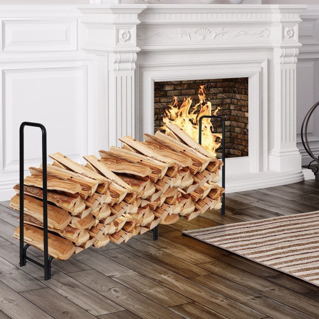 8 Feet Outdoor Steel Firewood Log Rack