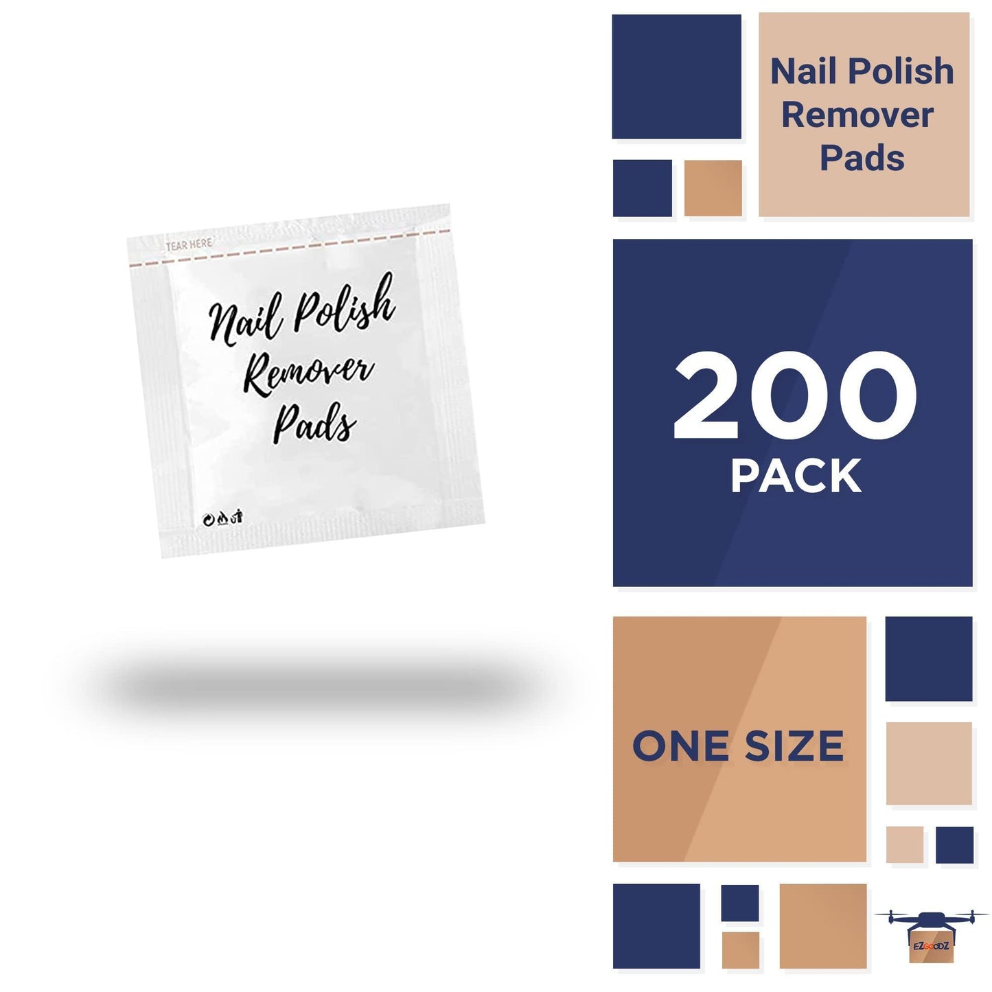 Nail Polish Remover Pads Pack of 200 Nail Polish Remover Wipes 2 ply Ethyl Acetate Fingernail Polish Remover Pads Non Acetone Advanced Nail Polish Remover Pads with Aloe Panthenol