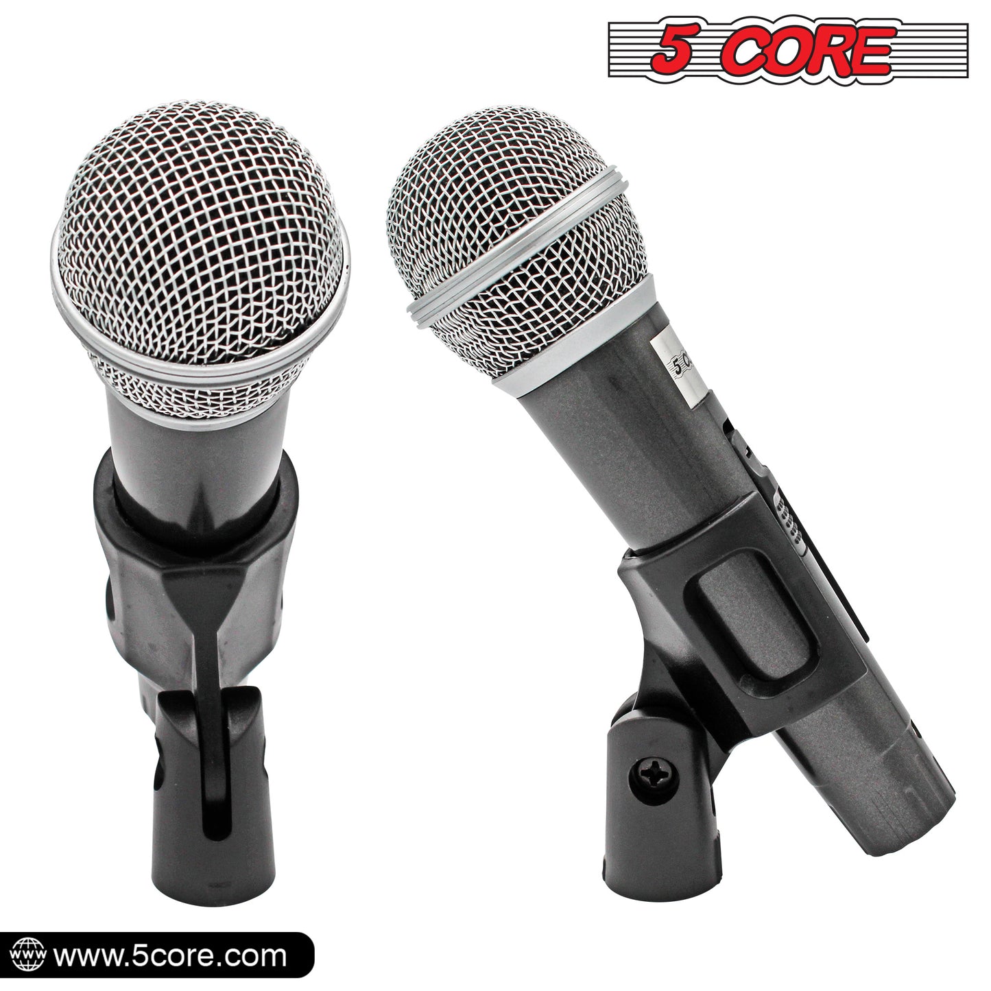 5 Core Microphone XLR Dynamic Mic Karaoke Singing Handheld Microfono Wired Professional Unidirectional 1/4 Plug In Cord Connection for Vocal DJ Music - PM 18