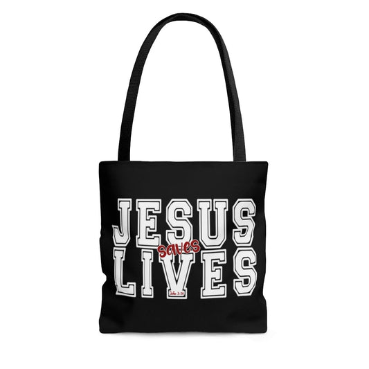 Canvas Tote Bag, Jesus Saves Lives, Christian Inpsiration