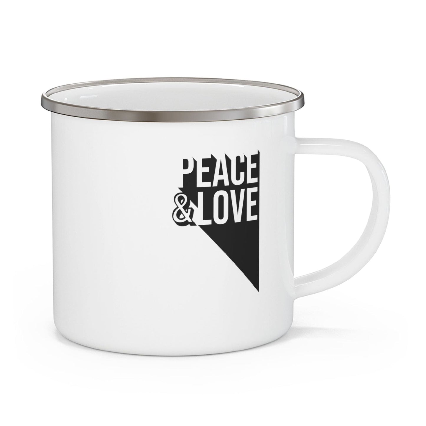 Enamel Camping Mug, Peace And Love Duo Illustration