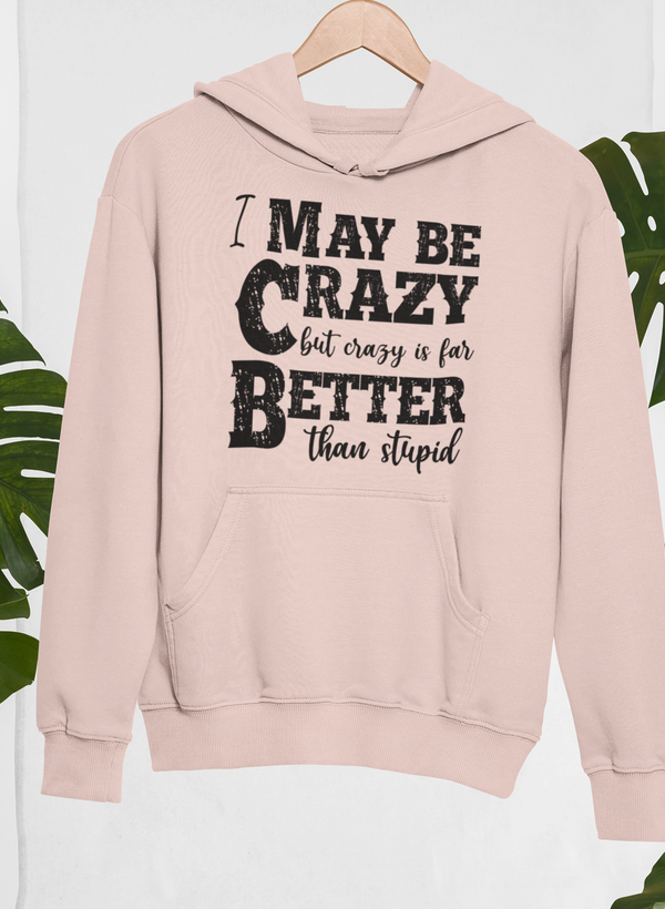 I May Be Crazy But Crazy Is Far Better Than Stupid Hoodie