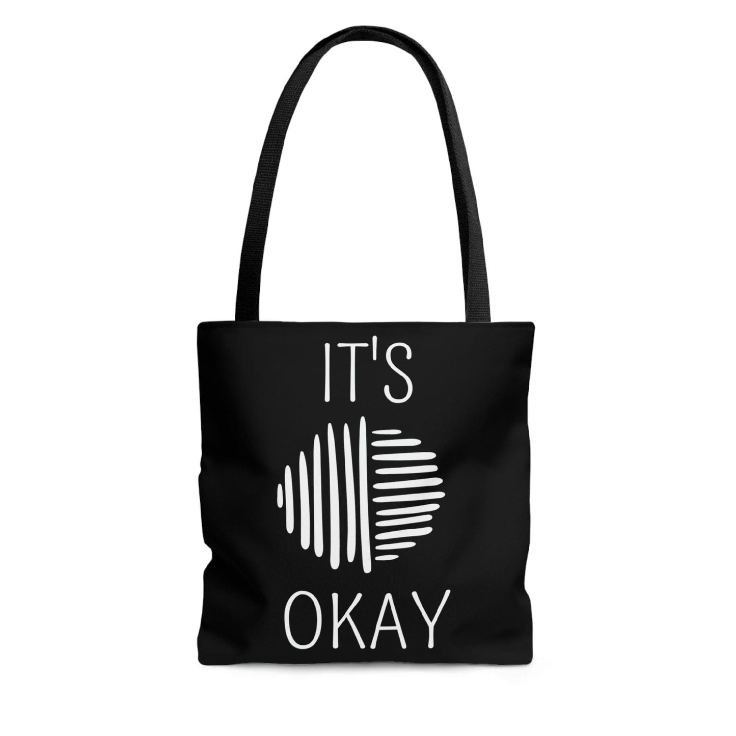 Canvas Tote Bag, Say It Soul, Its Okay, White Line Art Positive Affirmation