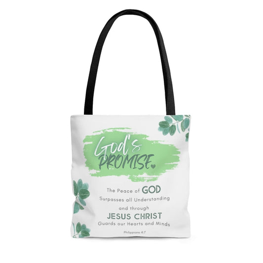 Canvas Tote Bag, The Peace Of God Surpasses All Understanding, Word Art Totes