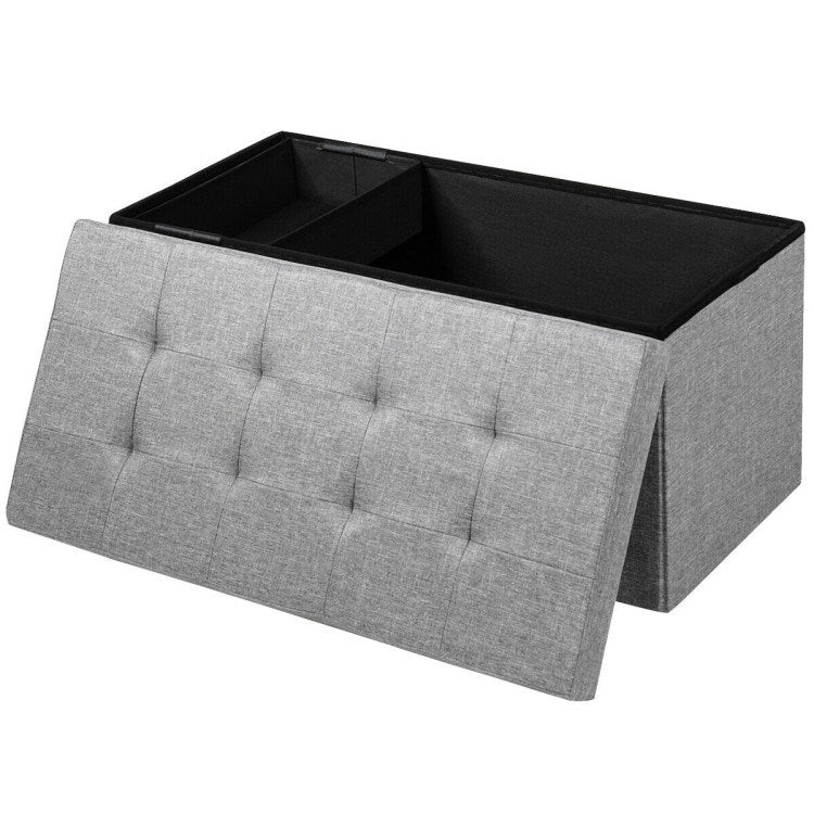 31.5 Inch Storage Ottoman Footrest with Removable Storage Bin