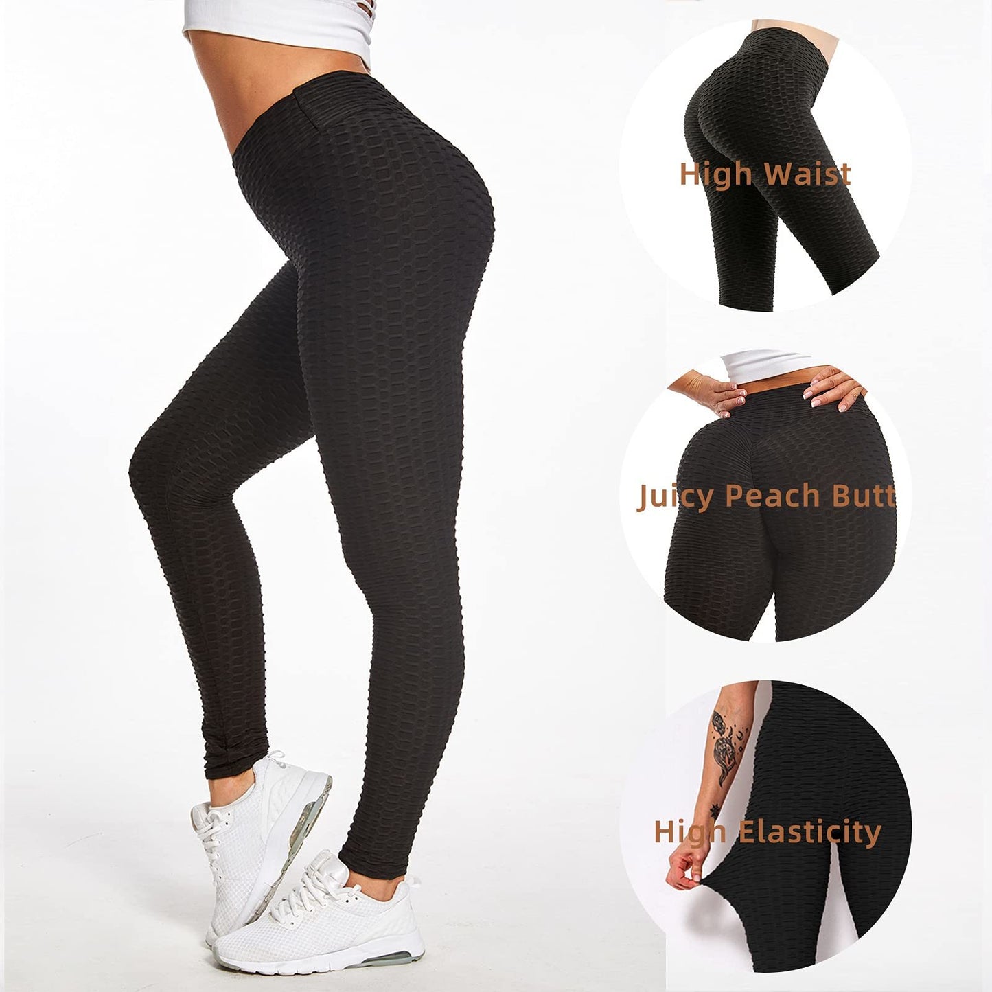 RAINBEAN Women TIK Tok Leggings Bubble Textured Butt Lifting Yoga Pants