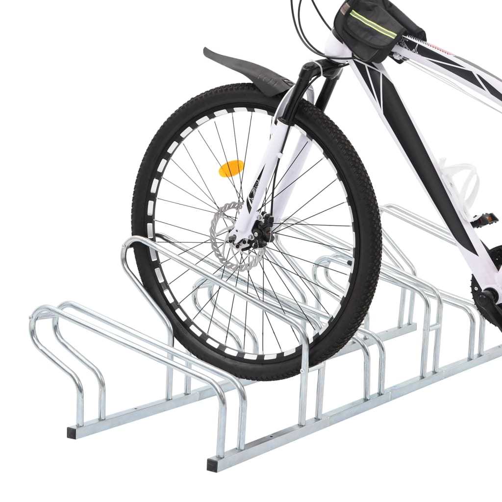 Bicycle Stand for 6 Bikes Floor Freestanding Galvanized Steel