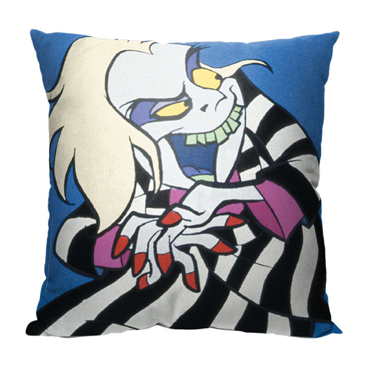 WB Beetlejuice Animated Scheming Beetle Printed Throw Pillow, 18"x18"