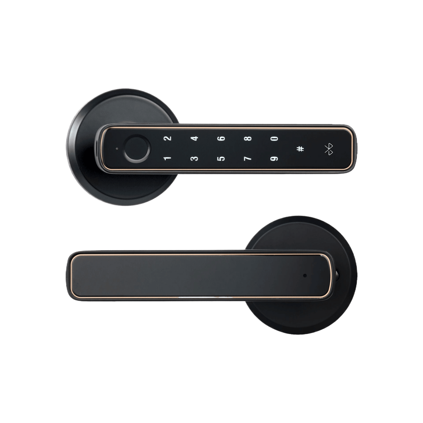 Tuya Fingerprint Door Lock with Lock Smart Fingerprint Door Handle with App Control and Key Biometric Door Lock, Fingerprint Door Lock for Bedroom, Front Door, Home, Apartment, Office and Garage Black