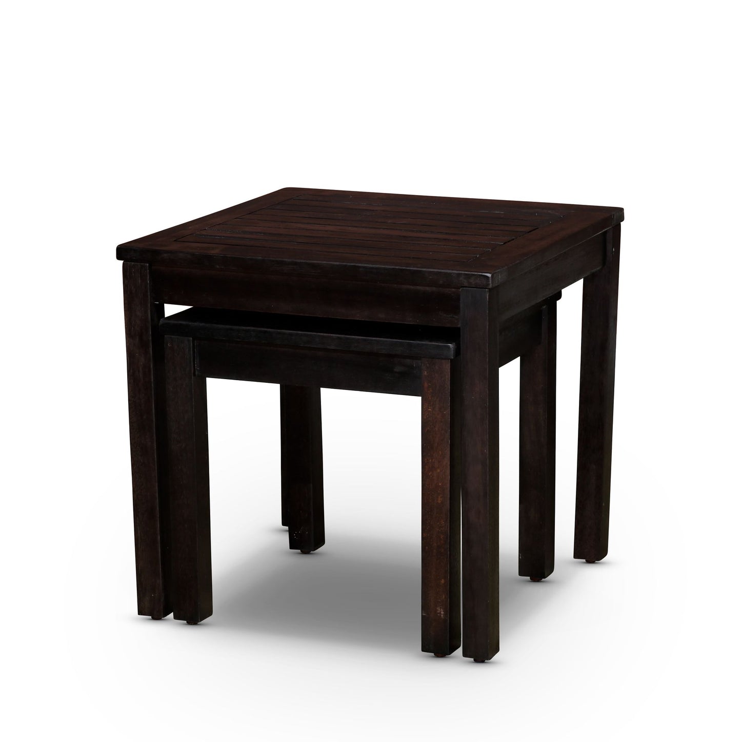 2-Piece Eucalyptus Nesting Table Set, Espresso