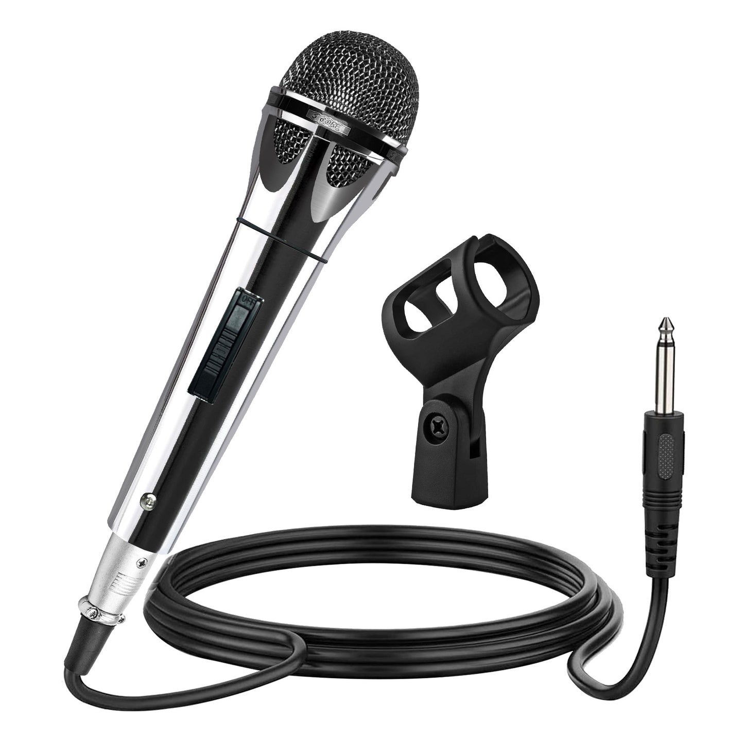 5 Core Microphone XLR Dynamic Mic Karaoke Singing Handheld Microfono Wired Professional Unidirectional 1/4 Plug In Cord Connection for Vocal DJ Music - PM 817 CH