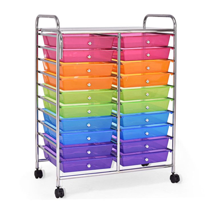 20 Drawers Rolling Storage Cart Studio Organizer