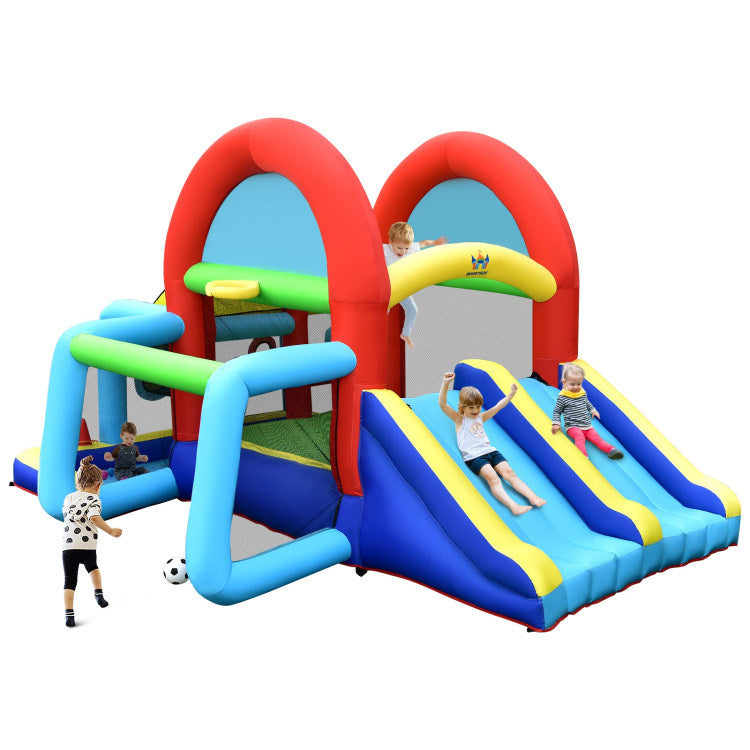 Inflatable Jumping Castle Bounce House with Dual Slides without Blower