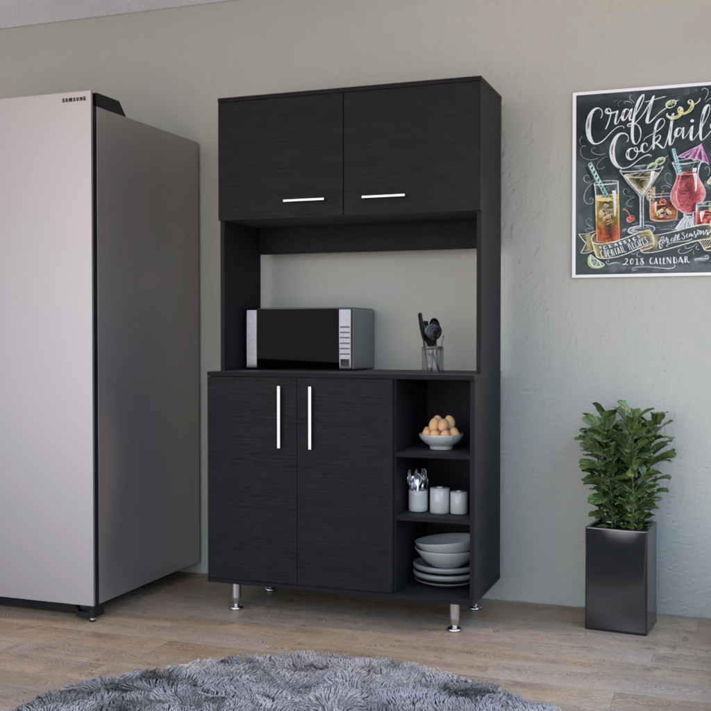 Colorado Pantry Cabinet; Three Open Shelves